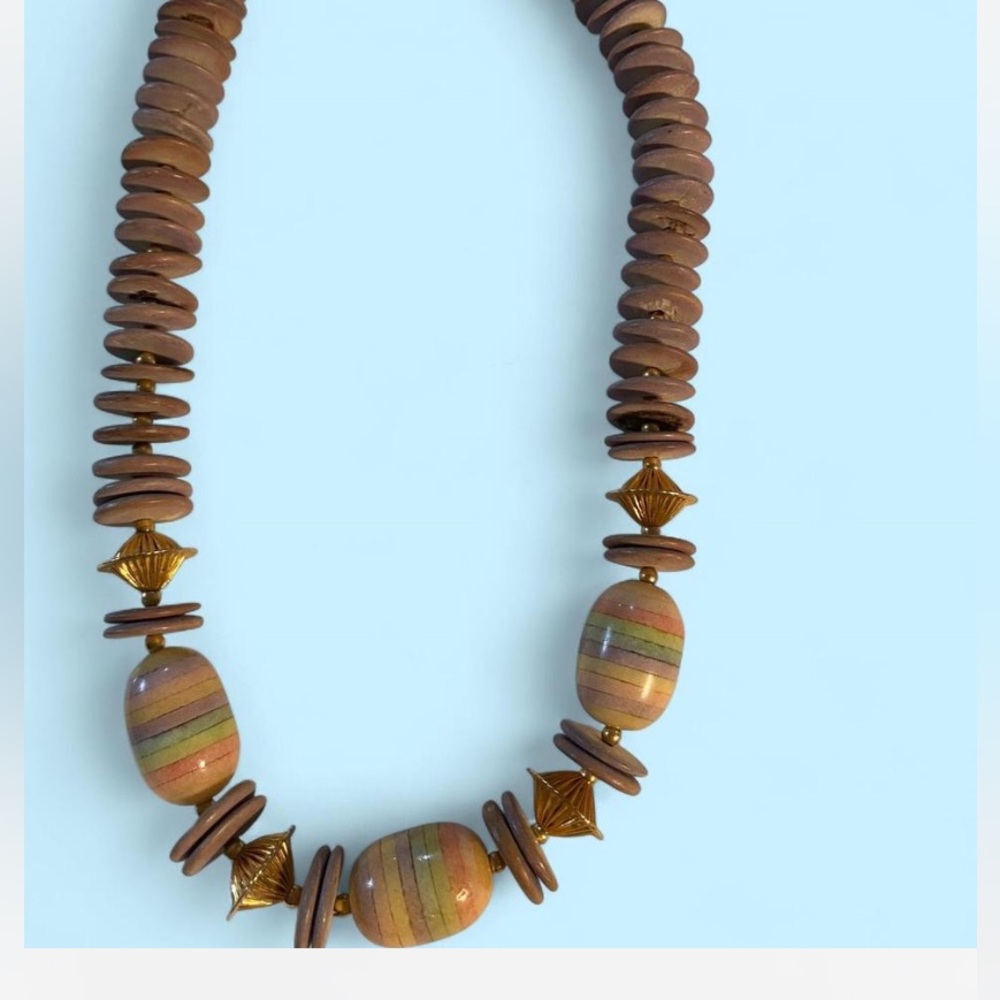 VTG boho Multicolor Beaded Necklace